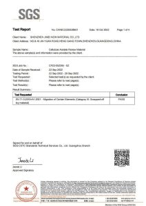 Existing D Marjan certification or material test document