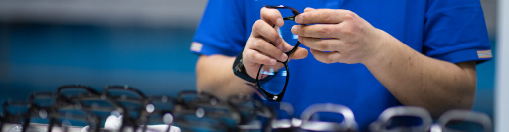 Eyewear frame detail used for quality review