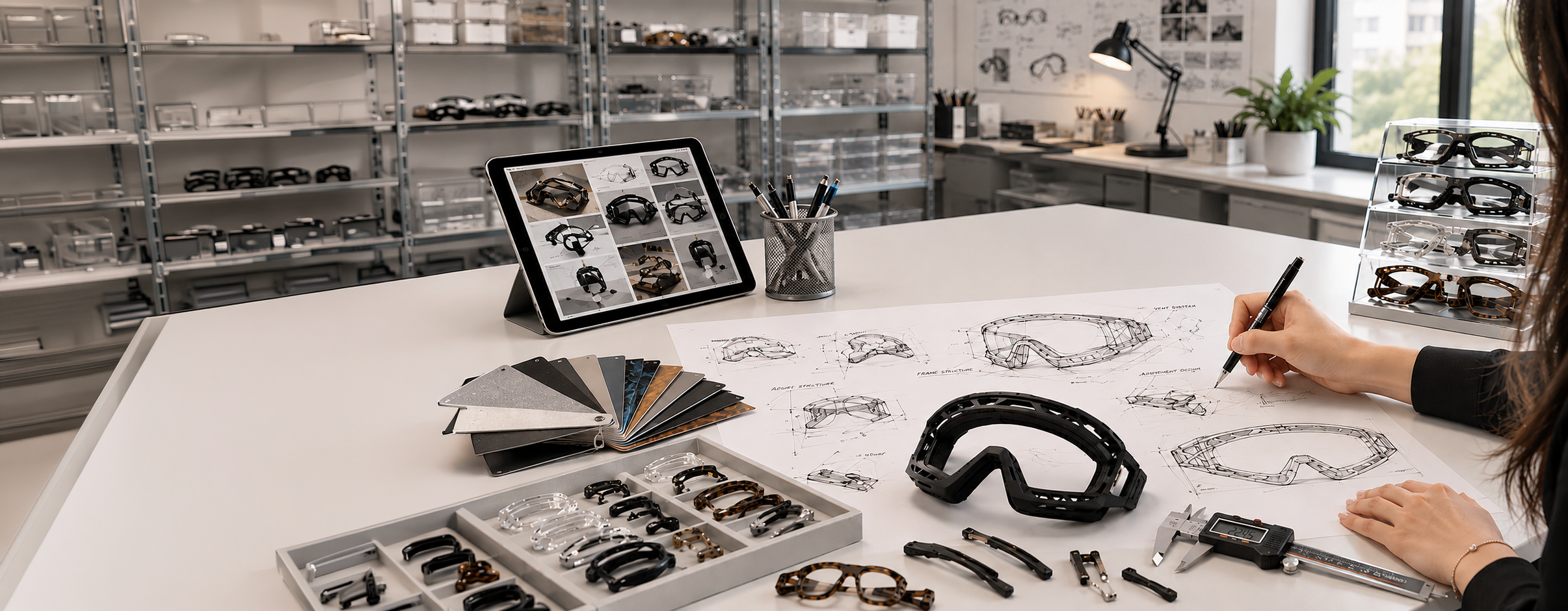 Eyewear design development desk