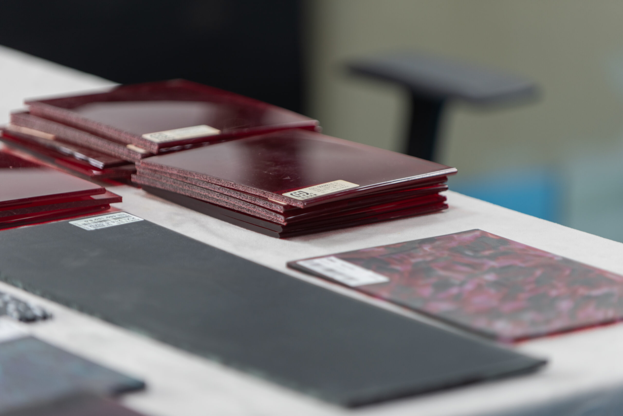 Colour and surface direction in D Marjan eyewear manufacturing