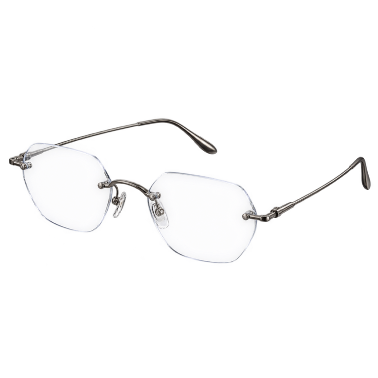 Rimless Scholar Geometric eyewear design
