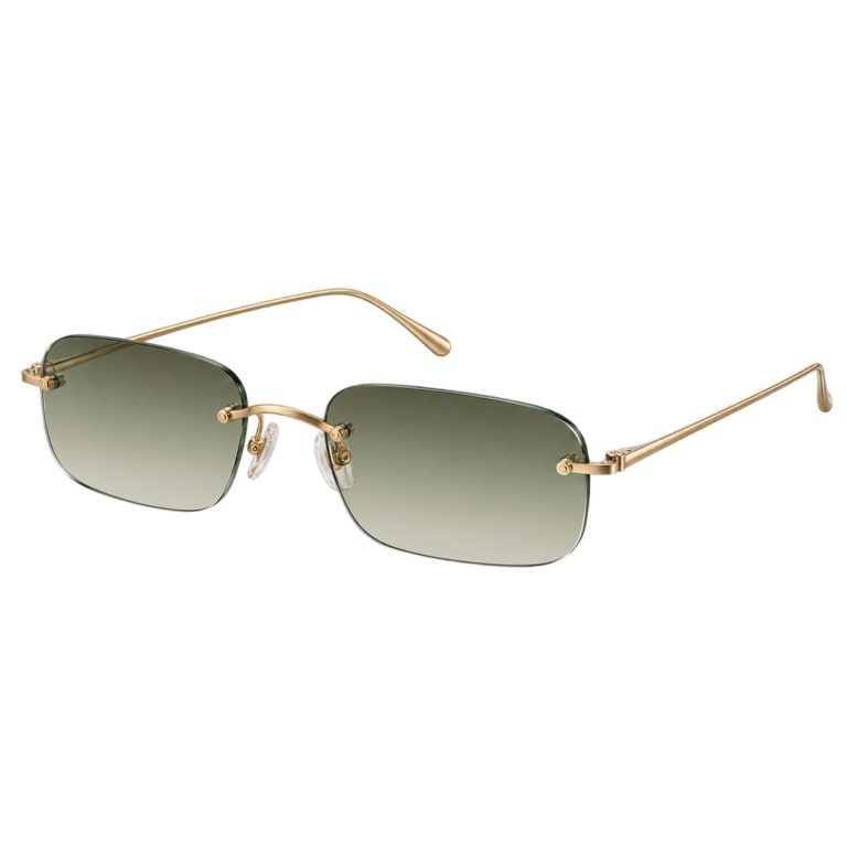 Rimless Slim Olive Rectangle eyewear design