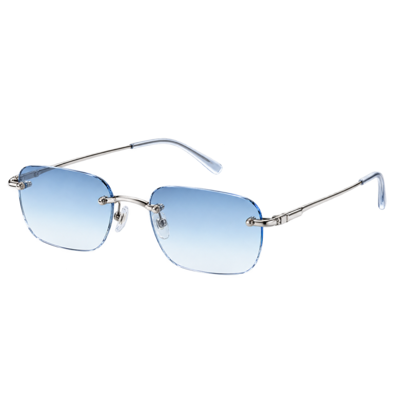 Rimless Ice Blue Square eyewear design