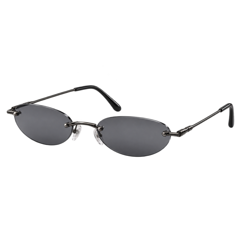 Rimless Smoke Micro Oval eyewear design