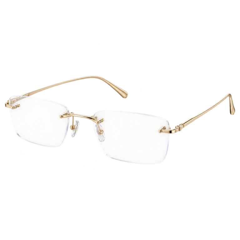 Rimless Gold Scholar Rectangle eyewear design