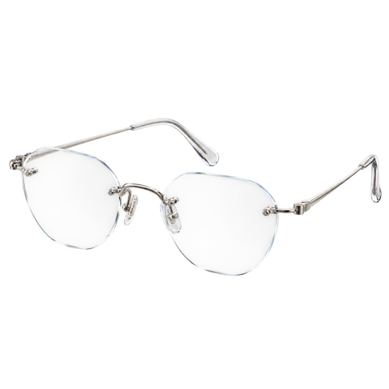 Rimless Silver Crown Panto eyewear design