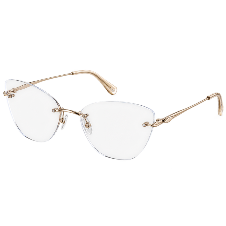 Rimless Champagne Butterfly eyewear design